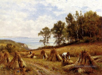  Alfred Peintre - Dans les champs près de Luccombe Ile de Wight paysage Alfred Glendening